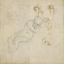 Recto: Eight Figure Studies. Verso: Figure Study, c1490-1560. Artist: Michelangelo Buonarroti