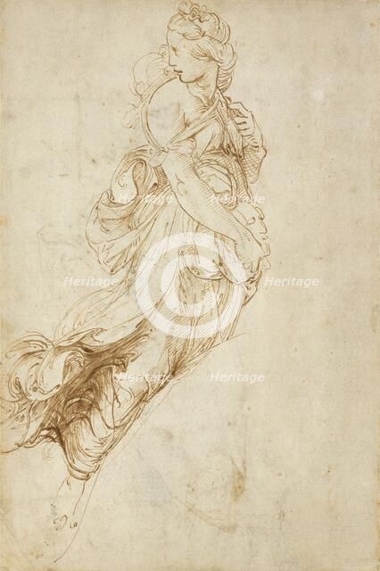 Recto: Study for the Figure of Melpomene, c1500-1520. Artist: Raphael.