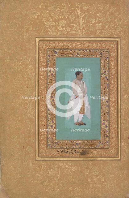 recto: "Portrait of Raja Suraj Singh Rathor", verso: Page of Calligraphy..., recto: late 16th centur Creator: Mir 'Ali Haravi.