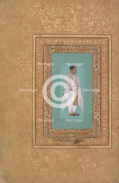 recto: "Portrait of Raja Suraj Singh Rathor", verso: Page of Calligraphy..., recto: late 16th centur Creator: Mir 'Ali Haravi.