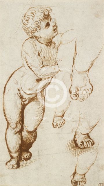 Recto: The Infant Christ and other Studies, 1500-1520. Artist: Raphael.