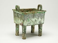 Rectangular Cauldron, Shang dynasty ( about 1600-1046 BC ), 12th/11th century. Creator: Unknown