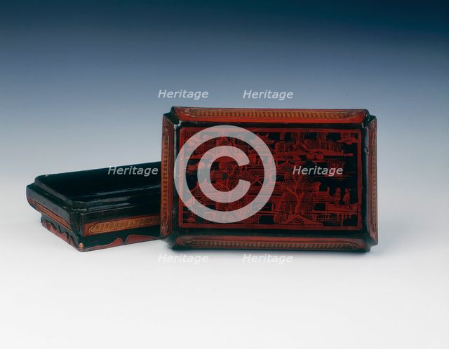 Rectangular lacquered bamboo weave box, Qing dynasty, China, 18th century. Artist: Unknown