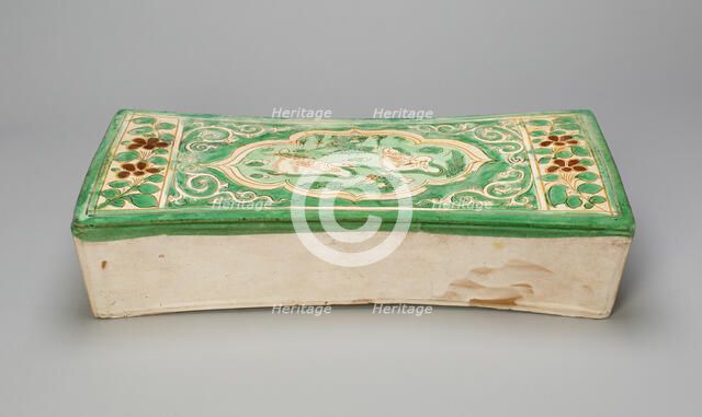 Rectangular Pillow with Mandarin Ducks in a Lily Pond, Jin dynasty, late 12th/13th century. Creator: Unknown.