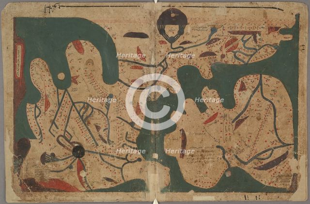 Rectangular world map (From: The Book of Curiosities of the Sciences and Marvels for the Eyes), 11th Artist: Anonymous master  