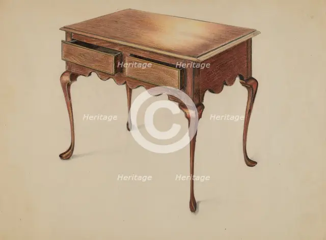 Rectangular Table, c. 1939. Creator: Ruth Bialostosky.