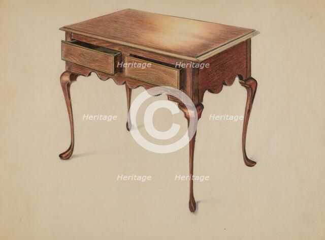 Rectangular Table, c. 1939. Creator: Ruth Bialostosky.