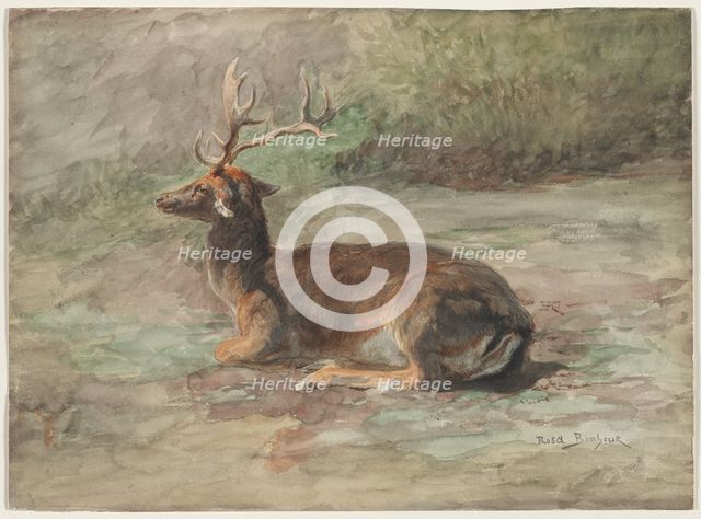 Recumbent Stag, second half 19th century. Creator: Rosa Bonheur (French, 1822-1899).