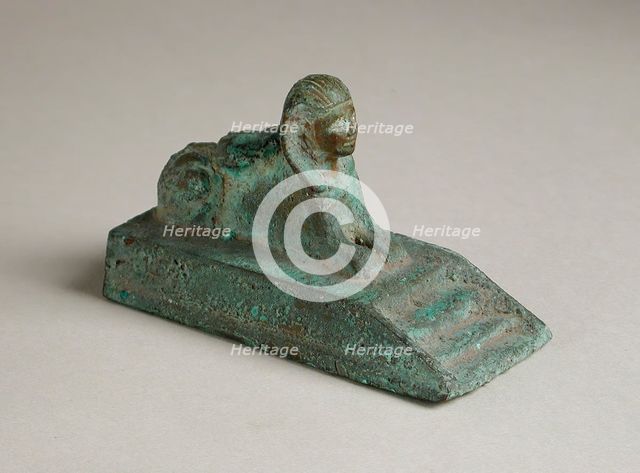 Recumbent Sphinx Figurine on a Stepped Platform, Ptolemaic Period (323-30 BCE) or modern. Creator: Unknown.