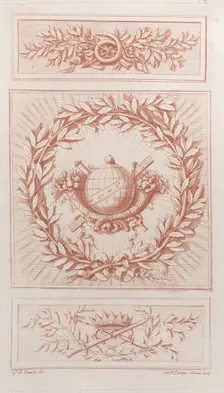 Recueil d'Ornemens à l'usage des jeunes artistes, 1777. Creator: Mademoiselle Liothier