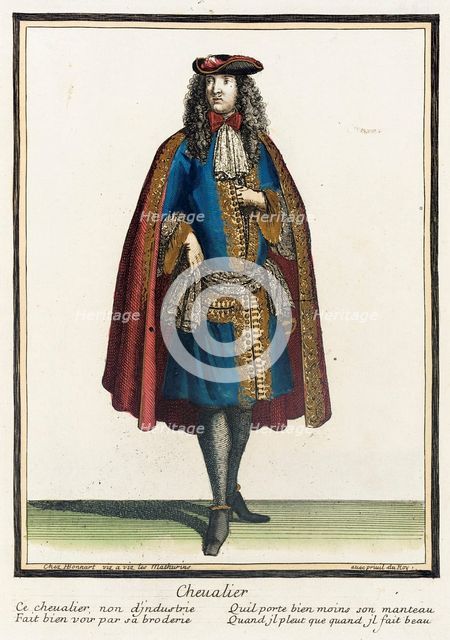Recueil des modes de la cour de France, 'Cheualier', Bound 1703-1704. Creator: Henri Bonnart.