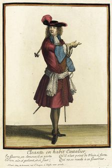 Recueil des modes de la cour de France, Cleante en Habit Cavalier 1690. Creator: Nicolas Bonnart