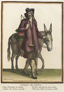 Recueil des modes de la cour de France, Crieur de Cerise after 1674. Creator: Henri Bonnart
