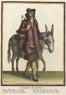 Recueil des modes de la cour de France, Crieur de Cerise after 1674. Creator: Henri Bonnart