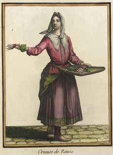 Recueil des modes de la cour de France, Crieuse de Raues Bound 1703-1704. Creator: Henri Bonnart