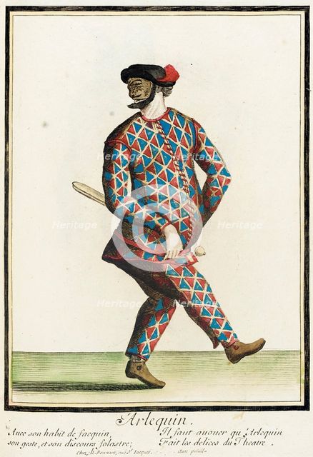 Recueil des modes de la cour de France, 'Arlequin', between c1678 and c1693. Creator: Nicolas Bonnart.