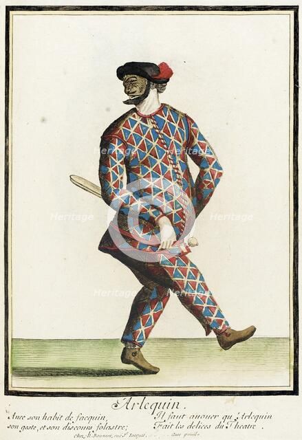 Recueil des modes de la cour de France, 'Arlequin', between c1678 and c1693. Creator: Nicolas Bonnart.