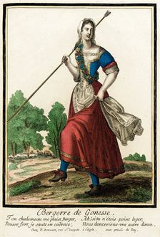 Recueil des modes de la cour de France, Bergerre de Gonesse between circa 1678 and circa 1693. Creators: Nicolas Bonnart, Jean-Baptiste Bonnart