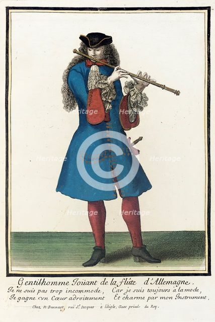 Recueil des modes de la cour de France, 'Gentil-homme Ioüant de la..., between c1678 and c1693. Creator: Nicolas Bonnart.