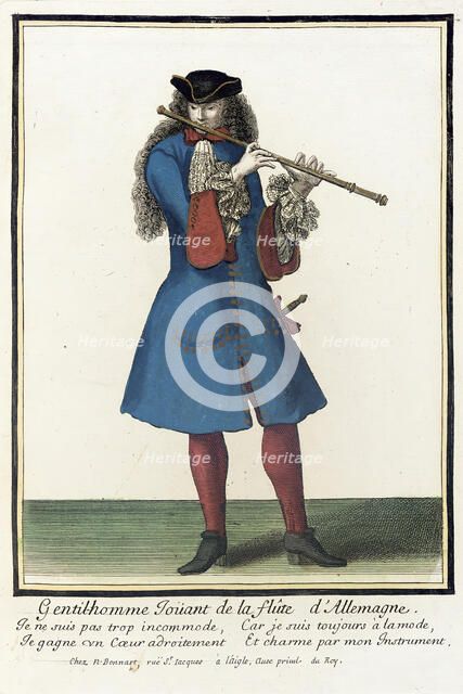Recueil des modes de la cour de France, 'Gentil-homme Ioüant de la..., between c1678 and c1693. Creator: Nicolas Bonnart.