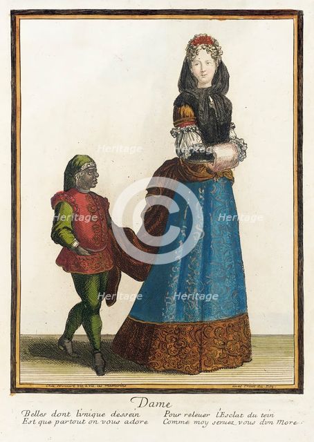 Recueil des modes de la cour de France, 'Dame', Bound 1703-1704. Creator: Henri Bonnart.