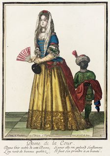 Recueil des modes de la cour de France, Dame de la Cour between c1678 and c1693. Creator: Nicolas Bonnart