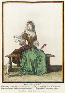 Recueil des modes de la cour de France, Dame de Qualité Bound 1703-1704. Creator: Henri Bonnart
