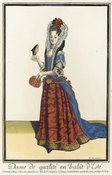Recueil des modes de la cour de France, Dame de Qualité en Habit d'Esté between 1682 and 1683. Creator: Nicolas Arnoult