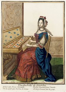 Recueil des modes de la cour de France, Des-habillé de Chambre between c1682 and c1685. Creator: Nicolas Bonnart