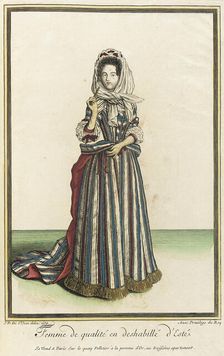 Recueil des modes de la cour de France, Femme de Qualité en Deshabillé d'Esté 1684. Creator: Jean de Dieu