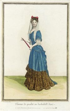 Recueil des modes de la cour de France, Femme de Qualité en Deshabillé d'Esté 1683. Creator: Jean de Dieu