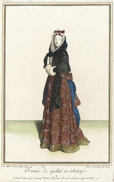 Recueil des modes de la cour de France, Femme de Qualité en Êcharpe 1683. Creator: Jean de Dieu