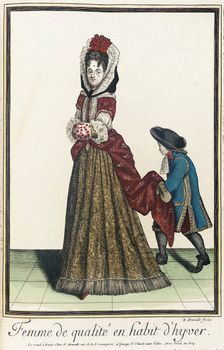Recueil des modes de la cour de France, Femme de Qualité en Habit d'Hyver between c1672 and c1686 Creator: Nicolas Arnoult