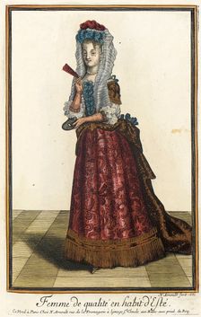 Recueil des modes de la cour de France, Femme de Qualité en Habit d'Esté 1687. Creator: Nicolas Arnoult