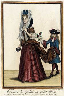 Recueil des modes de la cour de France, Femme de Qualité en Habit d'Esté 1687. Creator: Nicolas Arnoult