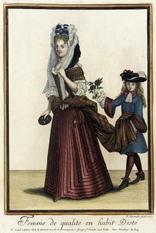 Recueil des modes de la cour de France, Femme de Qualité en Habit d'Esté 1687. Creator: Nicolas Arnoult