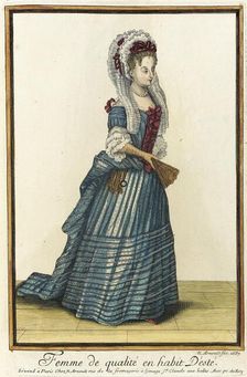 Recueil des modes de la cour de France, Femme de Qualité en Habit d'Esté 1687. Creator: Nicolas Arnoult