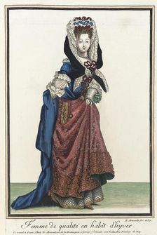 Recueil des modes de la cour de France, Femme de Qualité en Habit d'Hyver 1687. Creator: Nicolas Arnoult