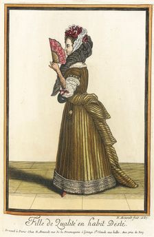 Recueil des modes de la cour de France, Fille de Qualité en Habit dÉsté 1687. Creator: Nicolas Arnoult