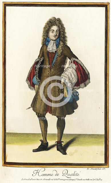Recueil des modes de la cour de France, 'Homme de Qualité', 1687. Creator: Nicolas Arnoult.