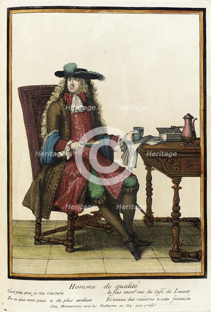 Recueil des modes de la cour de France, 'Homme de Qualité', Bound 1703-1704. Creator: Henri Bonnart.