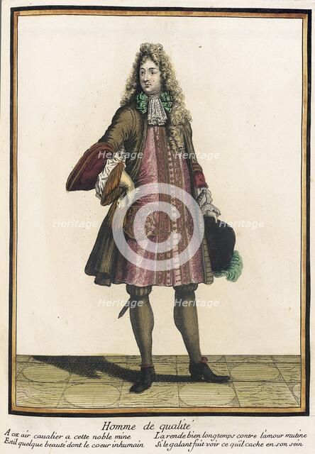 Recueil des modes de la cour de France, 'Homme de Qualité', Bound 1703-1704. Creator: Henri Bonnart.