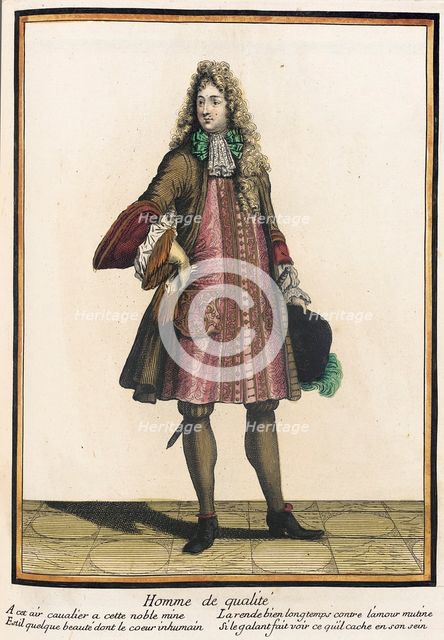 Recueil des modes de la cour de France, 'Homme de Qualité', Bound 1703-1704. Creator: Henri Bonnart.
