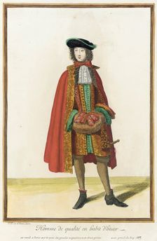 Recueil des modes de la cour de France, Homme de Qualité en Habit d'Hiuer 1683. Creator: Jean de Dieu