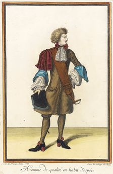 Recueil des modes de la cour de France, Homme de Qualité en Habit d'Espée 1683. Creator: Jean de Dieu