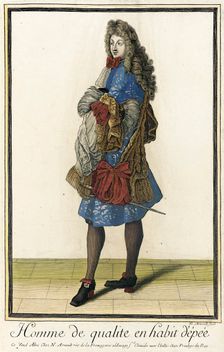 Recueil des modes de la cour de France, Homme de Qualite en Habit d'Êpée between c1683 and c1688. Creator: Nicolas Arnoult