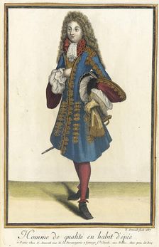 Recueil des modes de la cour de France, Homme de Qualité en Habit d'Épée 1687. Creator: Nicolas Arnoult