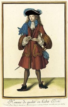 Recueil des modes de la cour de France, Homme de Qualité en Habit d'Esté 1687. Creator: Nicolas Arnoult