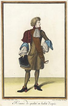 Recueil des modes de la cour de France, Homme de Qualité en Habit d'Espée 1683. Creator: Jean de Dieu