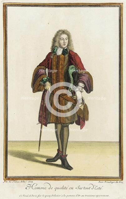 Recueil des modes de la cour de France, 'Homme de Qualité en Surtout d'Esté', 1684. Creator: Jean de Dieu.